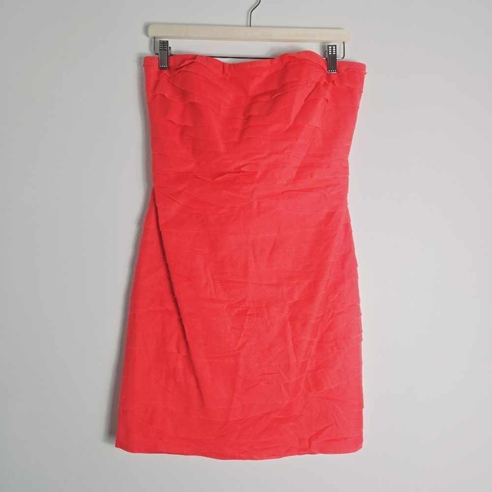 J. Crew Pink Strapless Layered Mini Dress